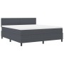 Cama con somier con colchón y luz LED gris oscuro tela de corduroy de , Camas y somieres - Ref: Foro24-3337612, Precio: 530,1...