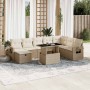 Set de sofás de jardín 9 pzas con cojines ratán sintético beige en Conjuntos de jardín | Comprar online en Foru.es