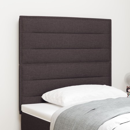Cabecero Diseño Líneas Marrón Oscuro 100 cm Tela de , Cabeceros y pies de cama - Ref: Foro24-3337680, Precio: 70,23 €, Descue...