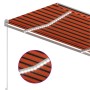 Toldo automático LED sensor de viento naranja marrón 3,5x2,5 m de vidaXL, Toldos - Ref: Foro24-3069935, Precio: 590,04 €, Des...
