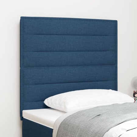 Cabecero Diseño de Líneas Azul 100 cm Tela de , Cabeceros y pies de cama - Ref: Foro24-3337683, Precio: 85,38 €, Descuento: %