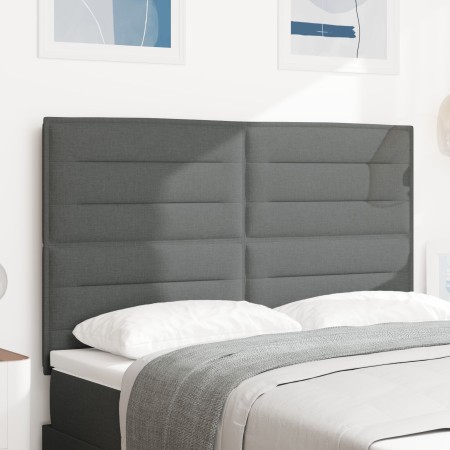 Cabecero Diseño Líneas Gris Oscuro 140 cm Tela de , Cabeceros y pies de cama - Ref: Foro24-3337685, Precio: 130,23 €, Descuen...