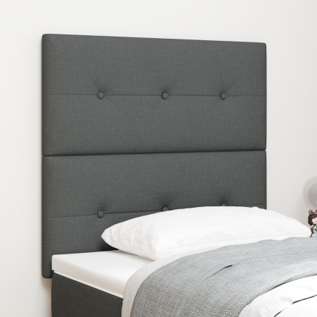 Cabecero Acabado con Botones Gris Oscuro 80 cm Tela de , Cabeceros y pies de cama - Ref: Foro24-3337783, Precio: 59,13 €, Des...