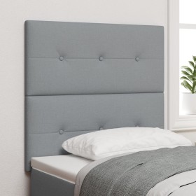 Cabecero Tapizado con Botones Gris Claro 90 cm Tela de , Cabeceros y pies de cama - Ref: Foro24-3337795, Precio: 76,74 €, Des...