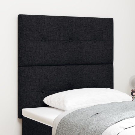 Cabecero Button Tapizado Negro 90 cm Tela de , Cabeceros y pies de cama - Ref: Foro24-3337797, Precio: 76,61 €, Descuento: %
