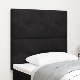 Cabecera con botones, tapizada en terciopelo negro de 90 cm de , Cabeceros y pies de cama - Ref: Foro24-3337804, Precio: 76,6...