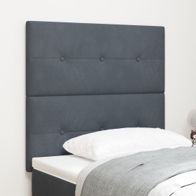Cabecero Botonera Tapizada Gris Oscuro 100 cm Terciopelo de , Cabeceros y pies de cama - Ref: Foro24-3337816, Precio: 66,96 €...