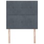 Cabecero Botonera Tapizada Gris Oscuro 100 cm Terciopelo de , Cabeceros y pies de cama - Ref: Foro24-3337816, Precio: 66,96 €...