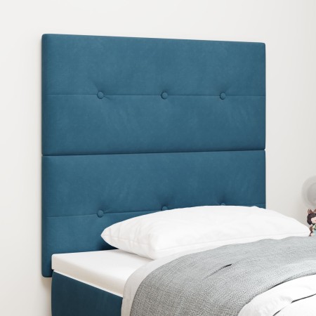 Cabecero Tufted con Botones Azul Oscuro de 100 cm en Terciopelo de , Cabeceros y pies de cama - Ref: Foro24-3337819, Precio: ...