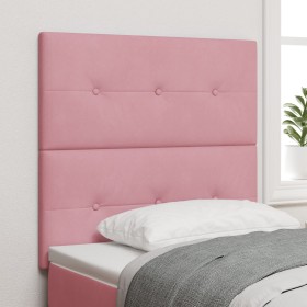 Cabecero Botonera Rosa 100 cm Terciopelo de , Cabeceros y pies de cama - Ref: Foro24-3337820, Precio: 80,77 €, Descuento: %