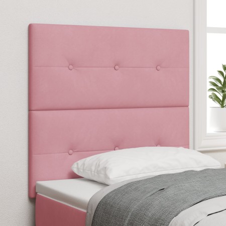 Cabecero Botonera Rosa 100 cm Terciopelo de , Cabeceros y pies de cama - Ref: Foro24-3337820, Precio: 80,77 €, Descuento: %