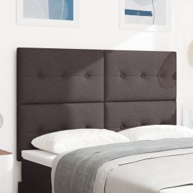Cabecero de tapizado con botones marrón oscuro 140 cm de tela de , Cabeceros y pies de cama - Ref: Foro24-3337824, Precio: 12...