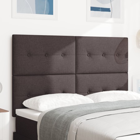 Cabecero de tapizado con botones marrón oscuro 140 cm de tela de , Cabeceros y pies de cama - Ref: Foro24-3337824, Precio: 12...