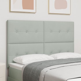 Cabecero Botonera Terciopelo Gris Claro 140 cm de , Cabeceros y pies de cama - Ref: Foro24-3337828, Precio: 104,69 €, Descuen...