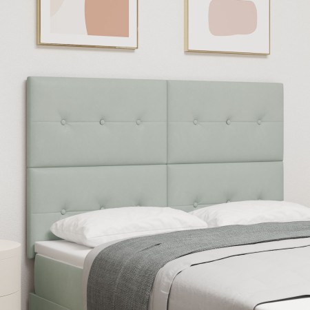 Cabecero Botonera Terciopelo Gris Claro 140 cm de , Cabeceros y pies de cama - Ref: Foro24-3337828, Precio: 104,69 €, Descuen...