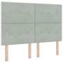 Cabecero Botonera Terciopelo Gris Claro 140 cm de , Cabeceros y pies de cama - Ref: Foro24-3337828, Precio: 104,69 €, Descuen...