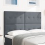 Cabecero con botones tapizados en terciopelo gris oscuro de 140 cm de , Cabeceros y pies de cama - Ref: Foro24-3337829, Preci...