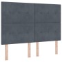 Cabecero con botones tapizados en terciopelo gris oscuro de 140 cm de , Cabeceros y pies de cama - Ref: Foro24-3337829, Preci...