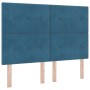 Cabecero con botones acolchados en terciopelo azul oscuro de 140 cm de , Cabeceros y pies de cama - Ref: Foro24-3337832, Prec...