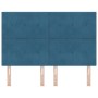 Cabecero con botones acolchados en terciopelo azul oscuro de 140 cm de , Cabeceros y pies de cama - Ref: Foro24-3337832, Prec...