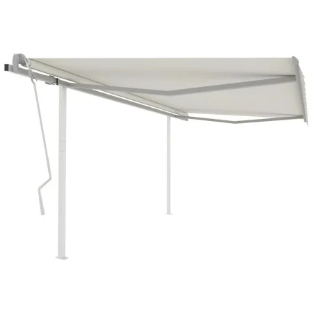 Toldo manual retráctil con postes crema 4,5x3,5 m de vidaXL, Toldos - Ref: Foro24-3070037, Precio: 478,74 €, Descuento: %