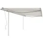 Toldo manual retráctil con postes crema 4,5x3,5 m de vidaXL, Toldos - Ref: Foro24-3070037, Precio: 478,74 €, Descuento: %