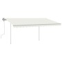 Toldo manual retráctil con postes crema 4,5x3,5 m de vidaXL, Toldos - Ref: Foro24-3070037, Precio: 486,69 €, Descuento: %