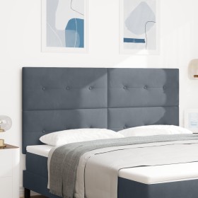 Cabecera con botones acolchados en gris oscuro de 180 cm de terciopelo de , Cabeceros y pies de cama - Ref: Foro24-3337855, P...