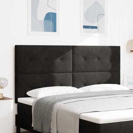 Cabecero Tapizado Botones Negro 180 cm Terciopelo de , Cabeceros y pies de cama - Ref: Foro24-3337856, Precio: 142,37 €, Desc...