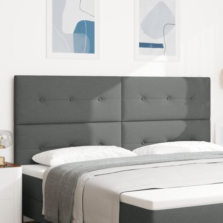 Cabecero de capitoné gris oscuro de 200 cm en tela de , Cabeceros y pies de cama - Ref: Foro24-3337861, Precio: 124,87 €, Des...