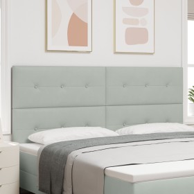 Cabecero con Botones Acolchados Gris Claro 200 cm Terciopelo de , Cabeceros y pies de cama - Ref: Foro24-3337867, Precio: 124...