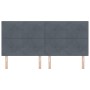 Cabecero con botones tapizado en terciopelo gris oscuro de 200 cm de , Cabeceros y pies de cama - Ref: Foro24-3337868, Precio...