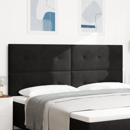 Cabecero con botones acolchados negro de 200 cm de terciopelo de , Cabeceros y pies de cama - Ref: Foro24-3337869, Precio: 12...