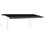 Toldo retráctil manual con LED gris antracita 6x3,5 m de vidaXL, Toldos - Ref: Foro24-3070084, Precio: 894,03 €, Descuento: %