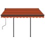 Toldo manual retráctil con LED naranja y marrón 3,5x2,5 m de vidaXL, Toldos - Ref: Foro24-3070125, Precio: 500,50 €, Descuent...