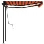 Toldo manual retráctil con LED naranja y marrón 3,5x2,5 m de vidaXL, Toldos - Ref: Foro24-3070125, Precio: 509,76 €, Descuent...