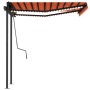 Toldo manual retráctil con LED naranja y marrón 3,5x2,5 m de vidaXL, Toldos - Ref: Foro24-3070125, Precio: 500,50 €, Descuent...
