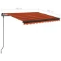 Toldo manual retráctil con LED naranja y marrón 3,5x2,5 m de vidaXL, Toldos - Ref: Foro24-3070125, Precio: 509,76 €, Descuent...