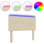 Cabecero LED con botones y acolchado en crema de 80 cm de tejido de , Cabeceros y pies de cama - Ref: Foro24-3338088, Precio:...