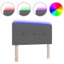 Cabezal LED con botones acolchados Gris Oscuro de 90 cm en Tela de , Cabeceros y pies de cama - Ref: Foro24-3338097, Precio: ...
