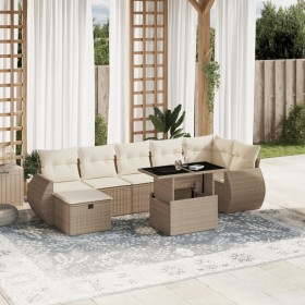 Set de sofás de jardín y cojines 8 piezas ratán sintético beige en Conjuntos de jardín | Comprar online en Foru.es