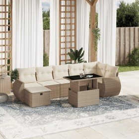 Set de sofás de jardín y cojines 8 piezas ratán sintético beige en Conjuntos de jardín | Comprar online en Foru.es