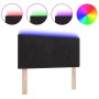 Cabecera LED con botones tapizada en terciopelo negra de 90 cm de , Cabeceros y pies de cama - Ref: Foro24-3338105, Precio: 6...