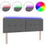 Cabecero LED botones tapizados gris oscuro 80 cm tela de , Cabeceros y pies de cama - Ref: Foro24-3338136, Precio: 73,48 €, D...