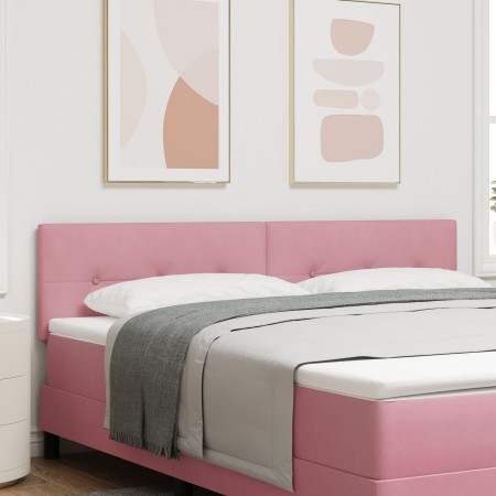 Cabecero LED con botones tapizado en terciopelo rosa de 90 cm de , Cabeceros y pies de cama - Ref: Foro24-3338160, Precio: 81...