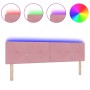 Cabecero LED con botones tapizado en terciopelo rosa de 90 cm de , Cabeceros y pies de cama - Ref: Foro24-3338160, Precio: 81...