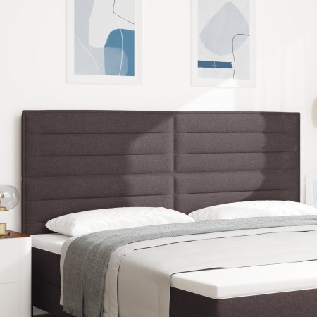 Cabecero LED Diseño Líneas Marrón Oscuro 100 cm Tela de , Cabeceros y pies de cama - Ref: Foro24-3338310, Precio: 164,51 €, D...
