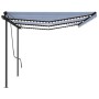 Toldo automático con LED sensor de viento azul y blanco 6x3 m de vidaXL, Toldos - Ref: Foro24-3070211, Precio: 833,04 €, Desc...