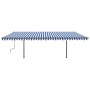 Toldo automático con LED sensor de viento azul y blanco 6x3 m de vidaXL, Toldos - Ref: Foro24-3070211, Precio: 833,04 €, Desc...