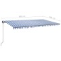 Toldo automático con LED sensor de viento azul y blanco 6x3 m de vidaXL, Toldos - Ref: Foro24-3070211, Precio: 833,04 €, Desc...